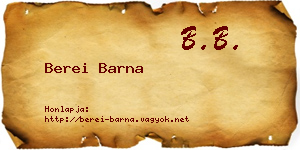 Berei Barna névjegykártya
