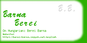 barna berei business card